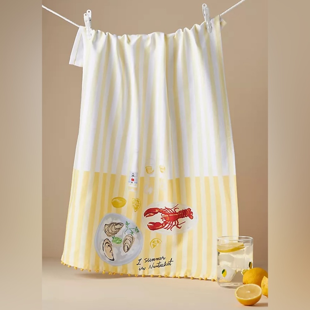 Anthropologie Summer in Nantucket Cotton Dish Towel